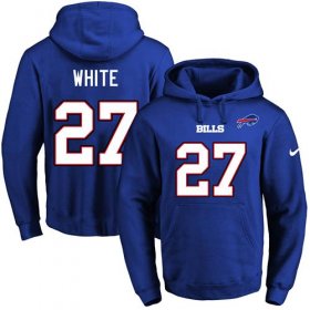 Wholesale Cheap Nike Bills #27 Tre\'Davious White Royal Blue Name & Number Pullover NFL Hoodie