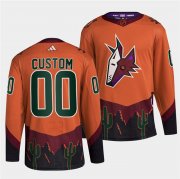 Wholesale Cheap Men's Arizona Coyotes Custom Orange 2022-23 Reverse Retro Stitched Jersey
