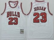 Wholesale Cheap Men's Chicago Bulls #23 Michael Jordan 1997-98 White Hardwood Classics Soul Swingman Throwback Jersey