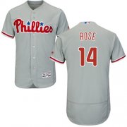 Wholesale Cheap Phillies #14 Pete Rose Grey Flexbase Authentic Collection Stitched MLB Jersey