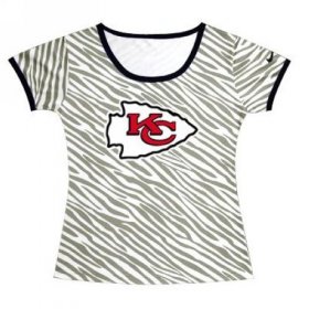 Wholesale Cheap Women\'s Kansas City Chiefs Sideline Legend Authentic Logo Zebra Stripes T-Shirt