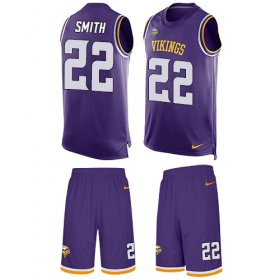 Wholesale Cheap Nike Vikings #22 Harrison Smith Purple Team Color Men\'s Stitched NFL Limited Tank Top Suit Jersey