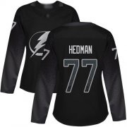 Wholesale Cheap Adidas Lightning #77 Victor Hedman Black Alternate Authentic Women's Stitched NHL Jersey