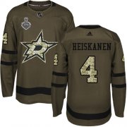 Cheap Adidas Stars #4 Miro Heiskanen Green Salute to Service Youth 2020 Stanley Cup Final Stitched NHL Jersey