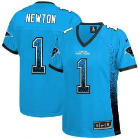 Wholesale Cheap Nike Panthers #1 Cam Newton Blue Alternate Women\'s Stitched NFL Elite Drift Fashion Jersey