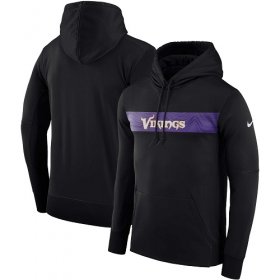 Wholesale Cheap Men\'s Minnesota Vikings Nike Black Sideline Team Performance Pullover Hoodie