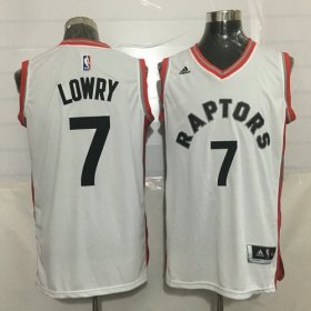 Wholesale Cheap Men\'s Toronto Raptors #7 Kyle Lowry White New NBA Rev 30 Swingman Jersey
