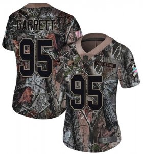 Wholesale Cheap Nike Browns #95 Myles Garrett Camo Women\'s Stitched NFL Limited Rush Realtree Jersey