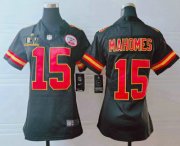 Wholesale Cheap Women's Kansas City Chiefs #15 Patrick Mahomes Black 2021 Super Bowl LV Vapor Untouchable Stitched Nike Limited NFL Jersey