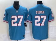 Wholesale Cheap Men's Tennessee Titans #27 Eddie George Light Blue 2023 F.U.S.E. Vapor Limited Throwback Stitched Football Jersey