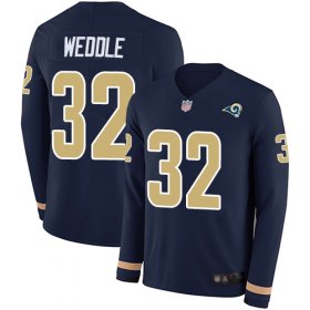 Wholesale Cheap Nike Rams #32 Eric Weddle Navy Blue Team Color Men\'s Stitched NFL Limited Therma Long Sleeve Jersey