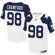 Wholesale Cheap Nike Cowboys #98 Tyrone Crawford White Thanksgiving Throwback Men's Stitched NFL Elite Jersey