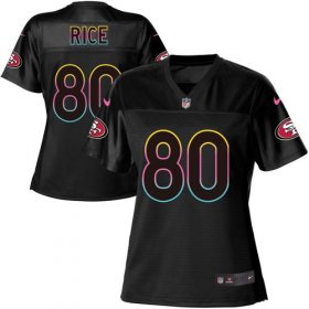 Wholesale Cheap Nike 49ers #80 Jerry Rice Black Women\'s NFL Fashion Game Jersey