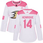 Wholesale Cheap Adidas Ducks #14 Adam Henrique White/Pink Authentic Fashion Women's Stitched NHL Jersey