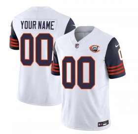 Men\'s Chicago Bears Active Player Custom 2023 F.U.S.E. White Navy Throwback Limited Football Stitched Jerseys