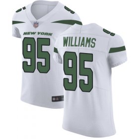 Wholesale Cheap Nike Jets #95 Quinnen Williams White Men\'s Stitched NFL Vapor Untouchable Elite Jersey