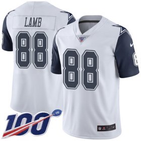 Wholesale Cheap Nike Cowboys #88 CeeDee Lamb White Men\'s Stitched NFL Limited Rush 100th Season Jersey