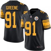 Wholesale Cheap Men's Pittsburgh Steelers #91 Kevin Greene Black Color Rush Limited Stitched Jersey