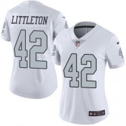 Wholesale Cheap Nike Raiders #42 Cory Littleton White Women's Stitched NFL Limited Rush Jersey