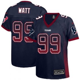Wholesale Cheap Nike Texans #99 J.J. Watt Navy Blue Team Color Women\'s Stitched NFL Elite Drift Fashion Jersey