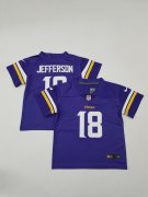 Wholesale Cheap Toddlers Minnesota Vikings #18 Justin Jefferson Purple 2020 Color Rush Stitched NFL Nike Limited Jersey