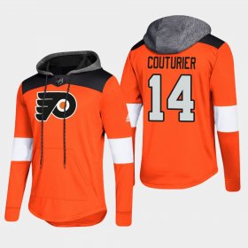 Wholesale Cheap Flyers #14 Sean Couturier Orange 2018 Pullover Platinum Hoodie