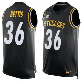 Wholesale Cheap Nike Steelers #36 Jerome Bettis Black Team Color Men\'s Stitched NFL Limited Tank Top Jersey