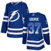 Cheap Adidas Lightning #37 Yanni Gourde Blue Home Authentic Drift Fashion Stitched NHL Jersey