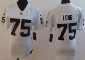 Wholesale Cheap Nike Oakland Raiders #75 Howie Long White Game Womens Jersey