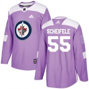Wholesale Cheap Adidas Jets #55 Mark Scheifele Purple Authentic Fights Cancer Stitched NHL Jersey