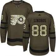 Wholesale Cheap Adidas Flyers #88 Eric Lindros Green Salute to Service Stitched NHL Jersey