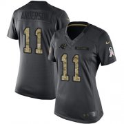 Wholesale Cheap Nike Panthers #11 Robby Anderson Black Women's Stitched NFL Limited 2016 Salute to Service Jersey