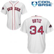 Wholesale Cheap Red sox #34 David Ortiz White New Cool Base 2018 World Series Champions Stitched MLB Jersey
