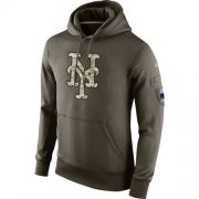 Wholesale Cheap Men's New York Mets Nike Olive Salute To Service KO Performance Hoodie