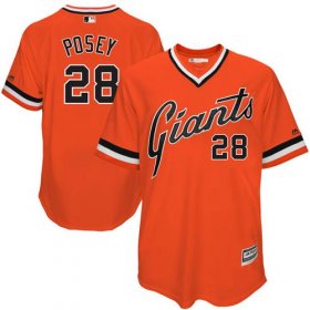Wholesale Cheap Giants #28 Buster Posey Orange 1978 Turn Back The Clock Stitched MLB Jersey