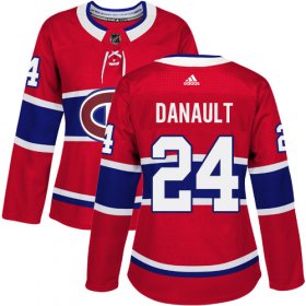 Wholesale Cheap Adidas Canadiens #24 Phillip Danault Red Home Authentic Women\'s Stitched NHL Jersey