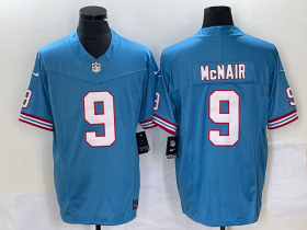 Wholesale Cheap Men\'s Tennessee Titans #9 Steve McNair Blue 2023 FUSE Vapor Limited Throwback Stitched Jersey