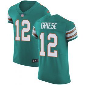 Wholesale Cheap Nike Dolphins #12 Bob Griese Aqua Green Alternate Men\'s Stitched NFL Vapor Untouchable Elite Jersey