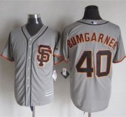 Wholesale Cheap Giants #40 Madison Bumgarner Grey Road 2 New Cool Base Stitched MLB Jersey