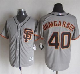 Wholesale Cheap Giants #40 Madison Bumgarner Grey Road 2 New Cool Base Stitched MLB Jersey