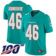 Wholesale Cheap Nike Dolphins #46 Noah Igbinoghene Aqua Green Team Color Men's Stitched NFL 100th Season Vapor Untouchable Limited Jersey