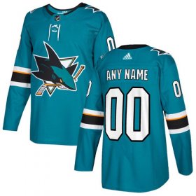Wholesale Cheap Men\'s Adidas Sharks Personalized Authentic Teal Green Home NHL Jersey