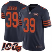 Wholesale Cheap Nike Bears #39 Eddie Jackson Navy Blue Alternate Men's Stitched NFL 100th Season Vapor Limited Jersey