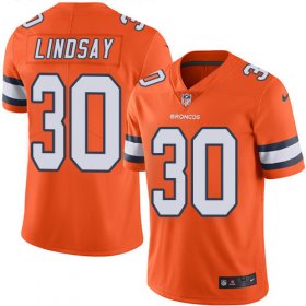 Wholesale Cheap Nike Broncos #30 Phillip Lindsay Orange Men\'s Stitched NFL Limited Rush Jersey