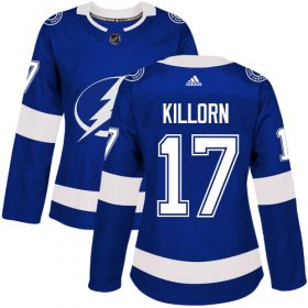 Wholesale Cheap Adidas Lightning #17 Alex Killorn Blue Home Authentic Women\'s Stitched NHL Jersey
