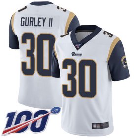Wholesale Cheap Nike Rams #30 Todd Gurley II White Men\'s Stitched NFL 100th Season Vapor Limited Jersey