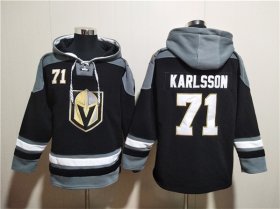 Cheap Men\'s Vegas Golden Knights #71 William Karlsson Black Ageless Must-Have Lace-Up Pullover Hoodie