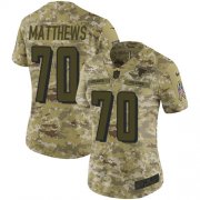 Wholesale Cheap Nike Falcons #70 Jake Matthews Camo Women's Stitched NFL Limited 2018 Salute to Service Jersey