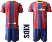 Wholesale Cheap Youth 2020-2021 club Barcelona home blank red Soccer Jerseys
