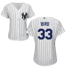 Wholesale Cheap Yankees #33 Greg Bird White Strip Home Women\'s Stitched MLB Jersey